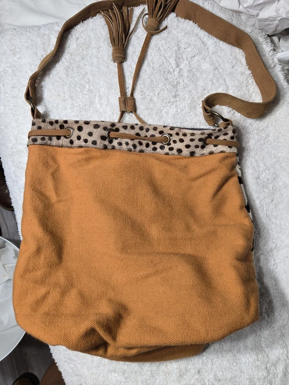 A + P Denim Women's Aztec Style Boho Bucket Bag